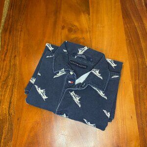 Tommy Hilfiger Polo Men's Size L Navy Nautical Boat Dad Casual Summer Vacation